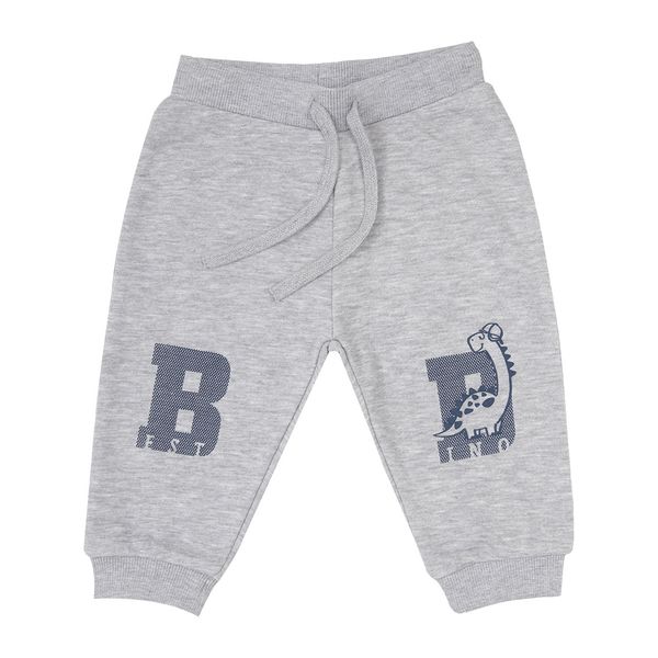 Pantalone felpato bimbo grigio "dino" - Mawi