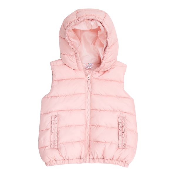 Gilet imbottito bimba rosa con cappuccio - Mawi
