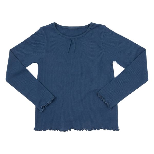T-shirt manica lunga da bambina blu costina - Mawi