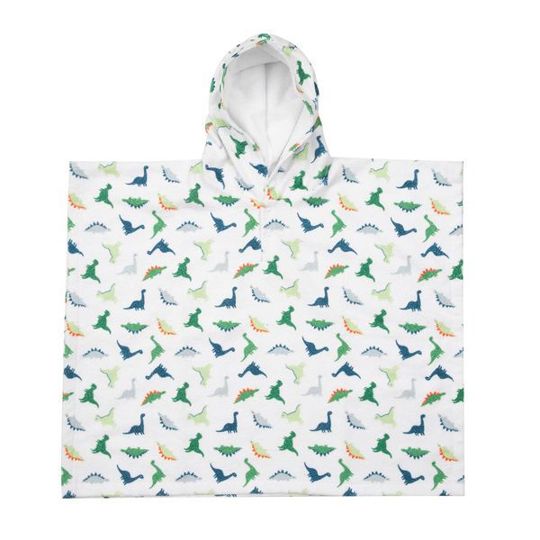Poncho spugna bimbo bianco stampato con cappuccio - Mawi