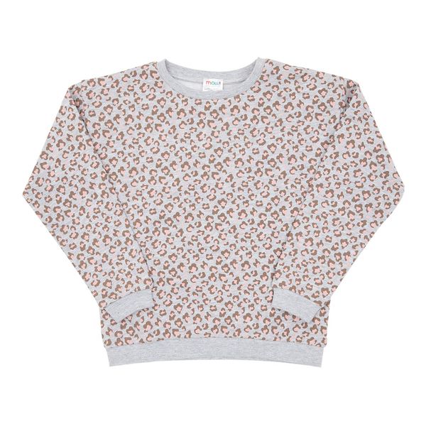 Felpa bimba grigio chiaro stampata - Mawi