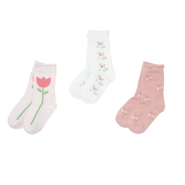 Set 3 paia di calze bimba stampa floreale - Mawi