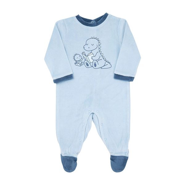 Tutina ciniglia bimbo azzurro chiaro stampata - Mawi