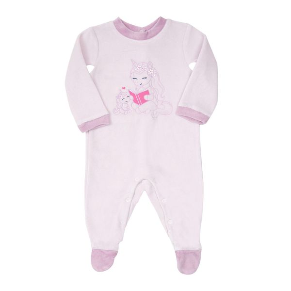 Tutina ciniglia bimba rosa chiaro stampata - Mawi