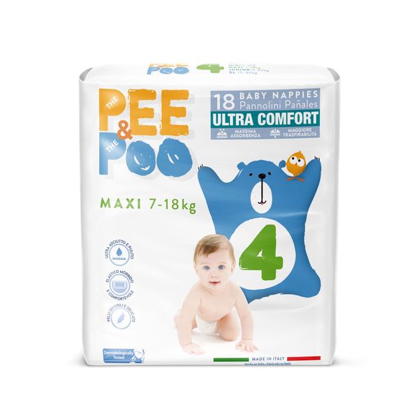 Pannolini ultrafit maxi taglia 4 18 pz - pee&poo - PEE&POO
