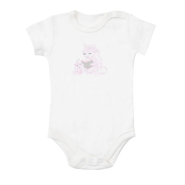 Body mezza manica interlock bimba bianco stampato - Mawi