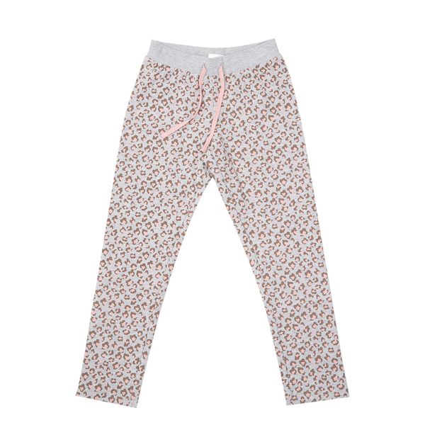 Pantalone felpato bimba grigio stampa maculata - Mawi
