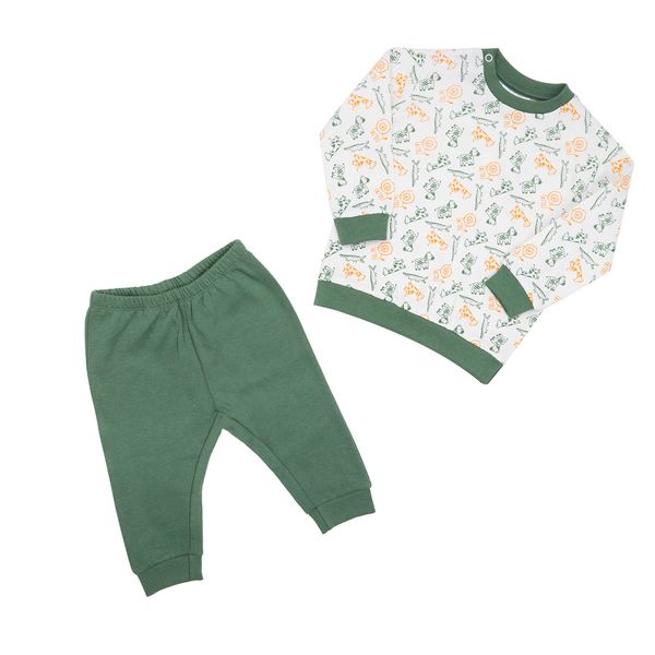 Pigiama due pezzi bimbo verde "animali" - Mawi