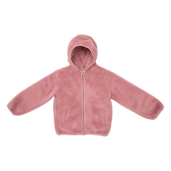 Felpa morbida rosa antico con zip e cappuccio - Mawi