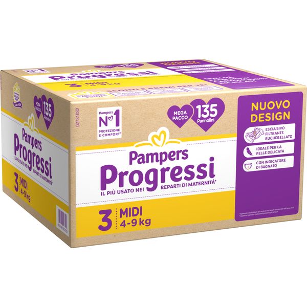 Progressi taglia 3 midi pacco scorta x135 - pampers - PAMPERS