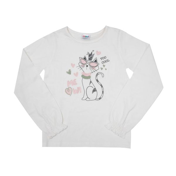 Maglia jersey manica lunga bimba bianca stampata - Mawi