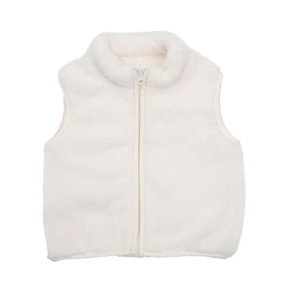 Gilet morbido con zip bimba panna - Mawi