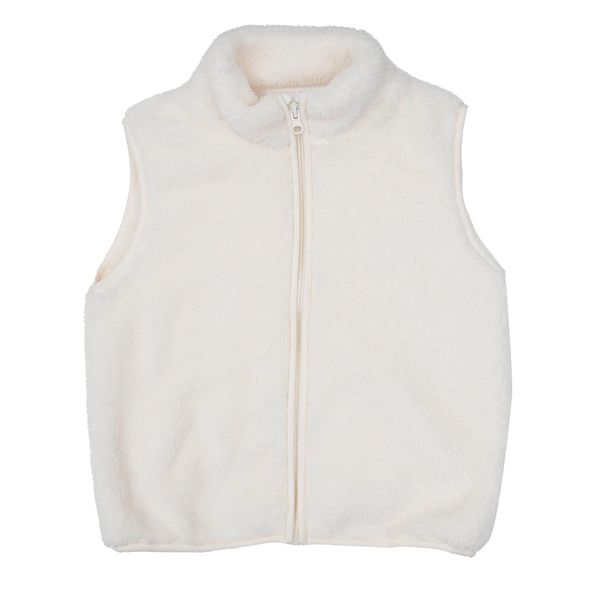 Gilet morbido bimba panna con zip - Mawi