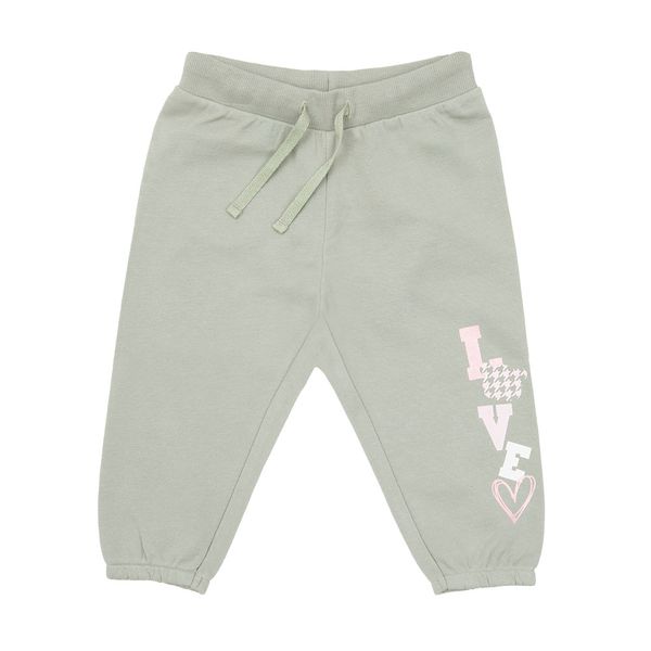 Pantalone felpato bimba verde stampato - Mawi