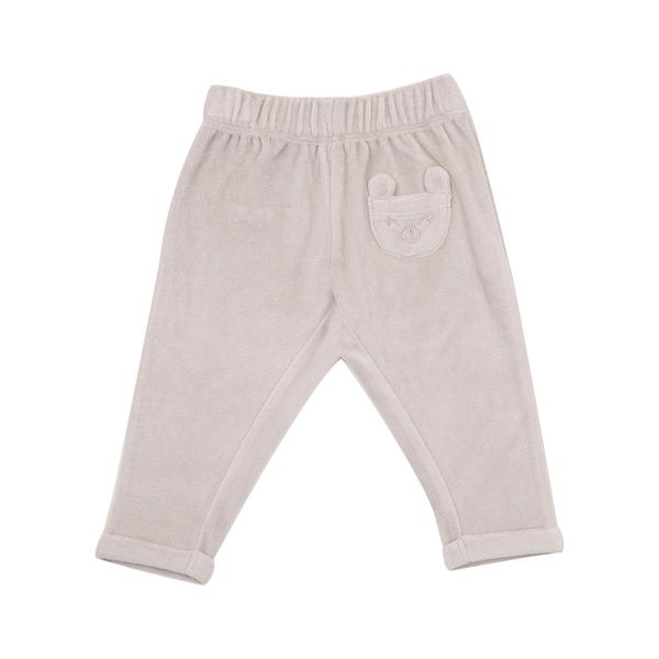 Pantalone ciniglia bimba beige con taschina - Mawi