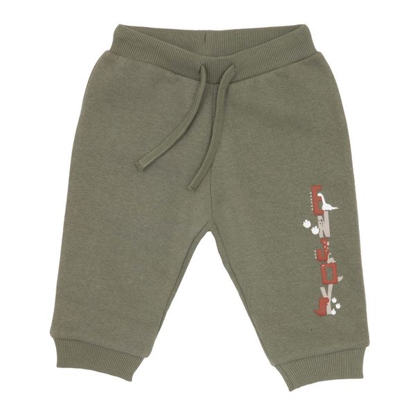 Pantalone felpato bimbo verde con stampa - Mawi