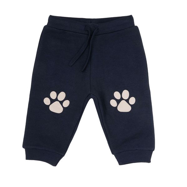 Pantalone felpato bimbo blue con stampa - Mawi