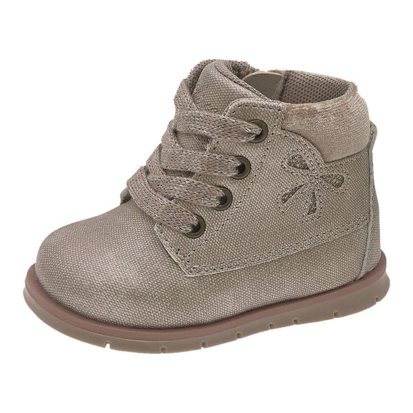 Polacchino formica beige con zip e stringato con fiocco - chicco - Chicco