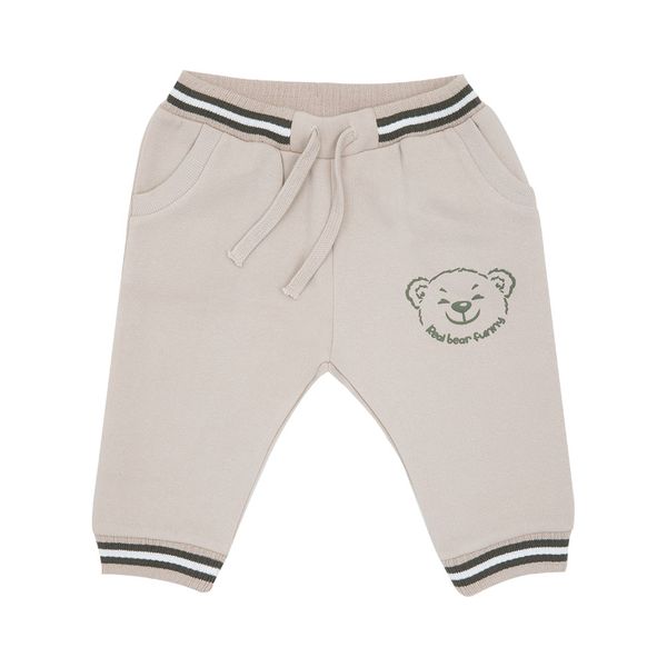Pantalone felpato bimbo panna stampa "orsetto" - Mawi