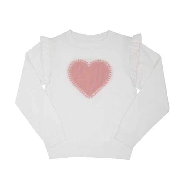 Maglia tricot bimba panna con rouches - Mawi