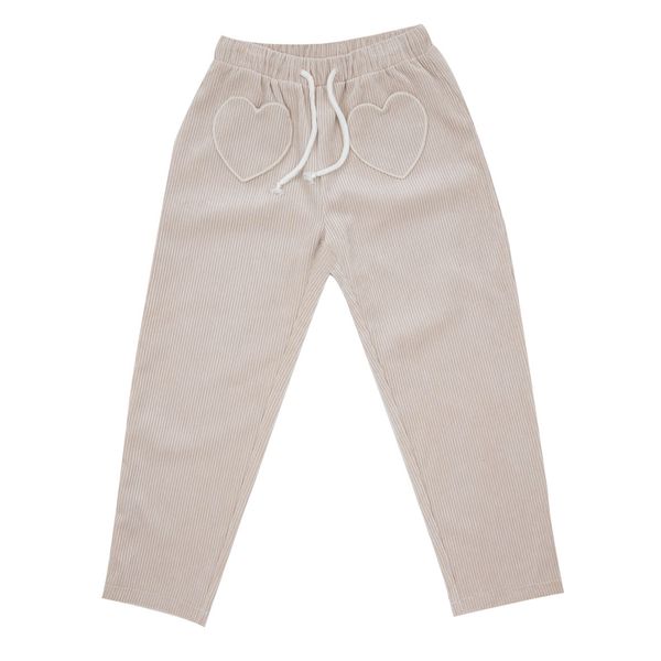 Pantalone velluto costina bimba beige - Mawi