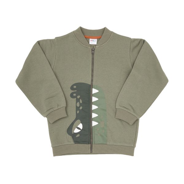 Felpa con zip bimbo verde stampata - Mawi