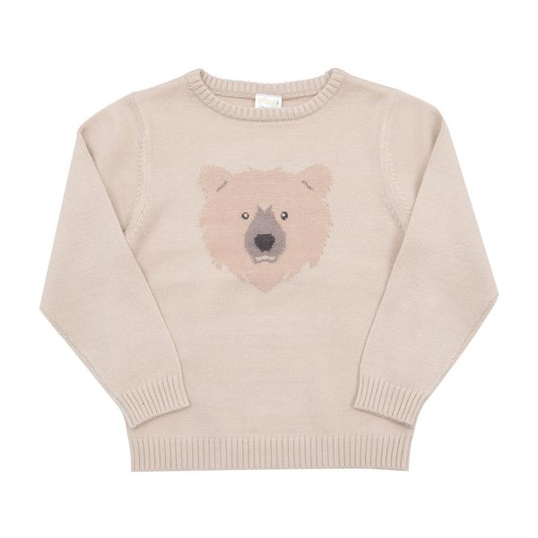 Maglione tricot bimbo panna "orso" - Mawi