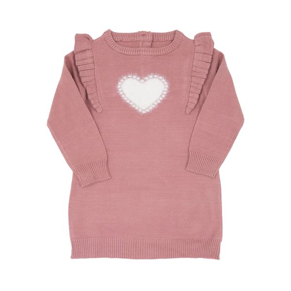 Vestito tricot bimba rosa antico - Mawi