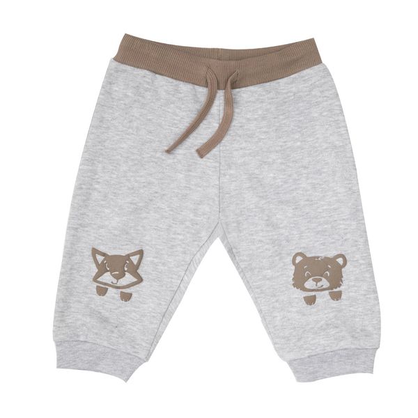 Pantalone felpato bimbo grigio stampa "animali" - Mawi