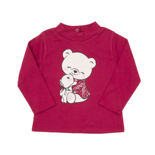 Lupetto interlock bimba rosso stampato "orsetti" - Mawi