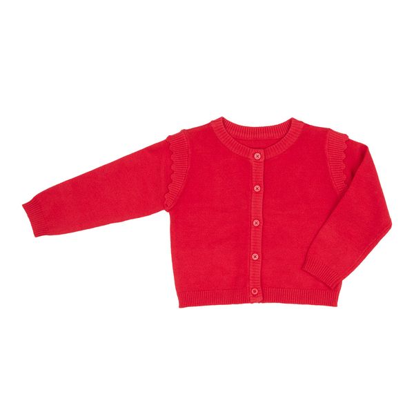 Cardigan bimba rosso con rouches - Mawi