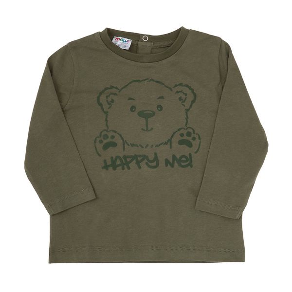 T-shirt manica lunga bimbo verde stampata - Mawi