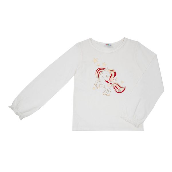 T-shirt manica lunga bimba bianca stampa unicorno - Mawi