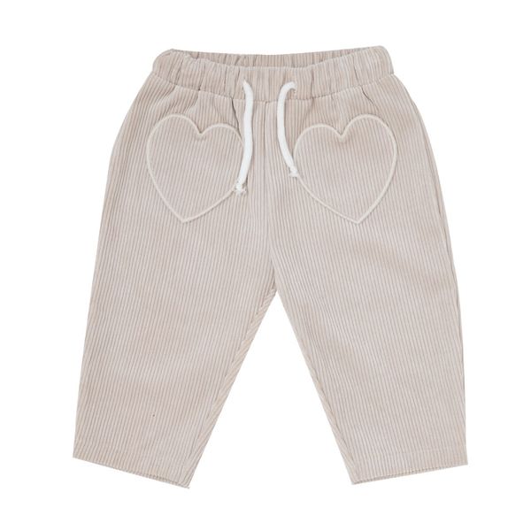 Pantalone corto velluto costina bimba beige - Mawi