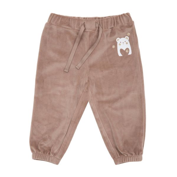 Pantalone ciniglia bimbna beige stampato - Mawi