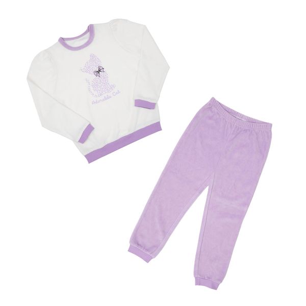 Pigiama due pezzi bimba bicolor lilla/bianco - Mawi