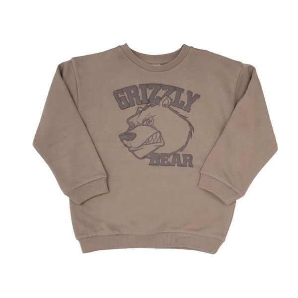 Felpa bimbo marrone stampa "orso" - Mawi