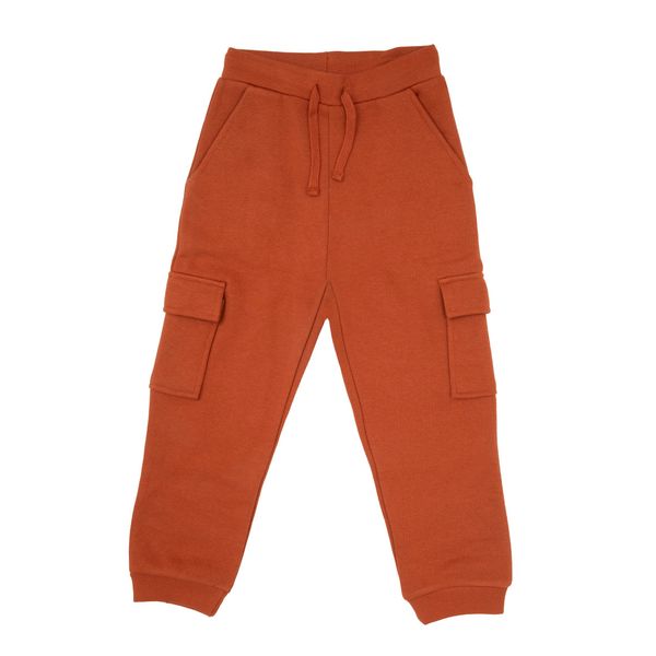 Pantalone felpato "cargo" bimbo terra con tasche - Mawi