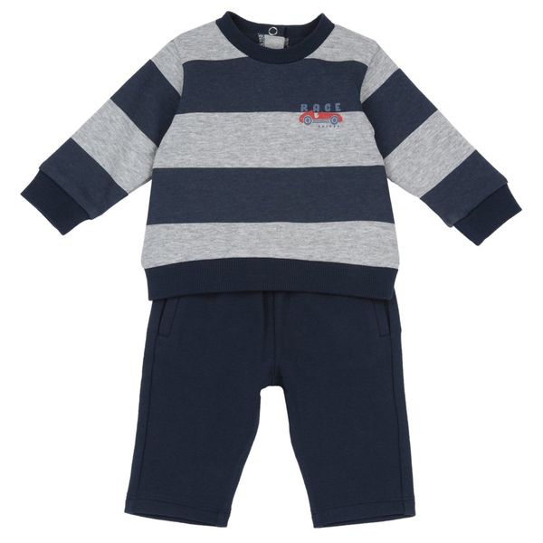 Set 2 pz felpa rigata+pantaloni felpa blu - chicco - Chicco