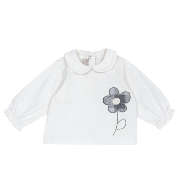T.shirt manica lunga con fiore laterale - chicco - Chicco