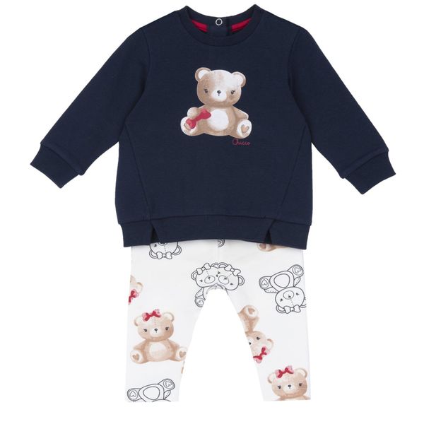 Set 2 pz felpa blu con orso+leggings orsi - chicco - Chicco