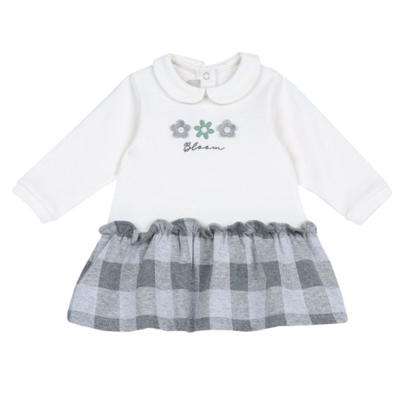 Abito manica lunga check con fiorellini - chicco - Chicco