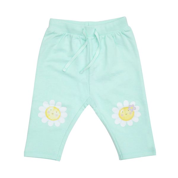 Pantaloni bimba verde acqua margherite - Mawi