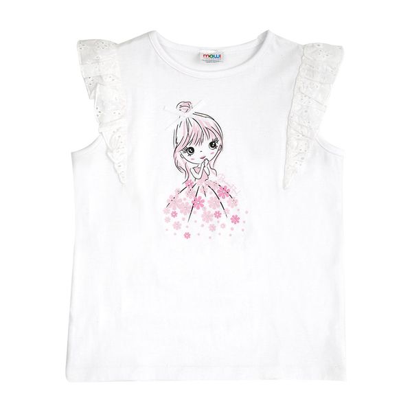 T-shirt bambina frill sangallo - Mawi