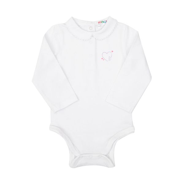 Body jersey stretch bimba bianco stampa piccola - Mawi