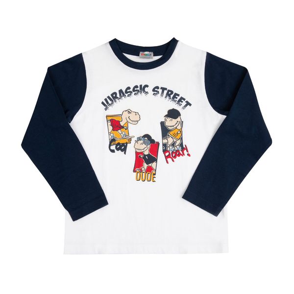 Maglia jersey raglan bimbo bicolor bianca/blu - Mawi