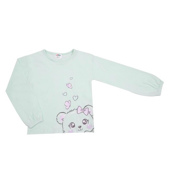 Maglia jersey manica lunga bimba verde stampata - Mawi