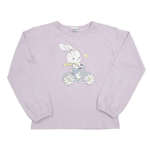 Maglia jersey manica lunga bimba lilla stampata - Mawi