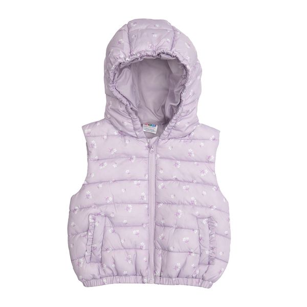 Gilet imbottito con cappuccio bimba lilla - Mawi