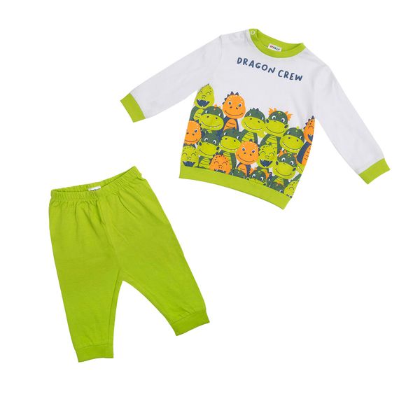 Pigiama lungo due pezzi bimbo stampa draghi - Mawi